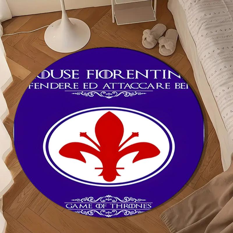 Club de Football Fiorentina Tapis rond Décoration d'intérieur, Tapis de chaise Pour salon, Chambre à coucher, Paillasson décoration d'intérieur Cadeau d'anniversaire Cadeaux de Noël