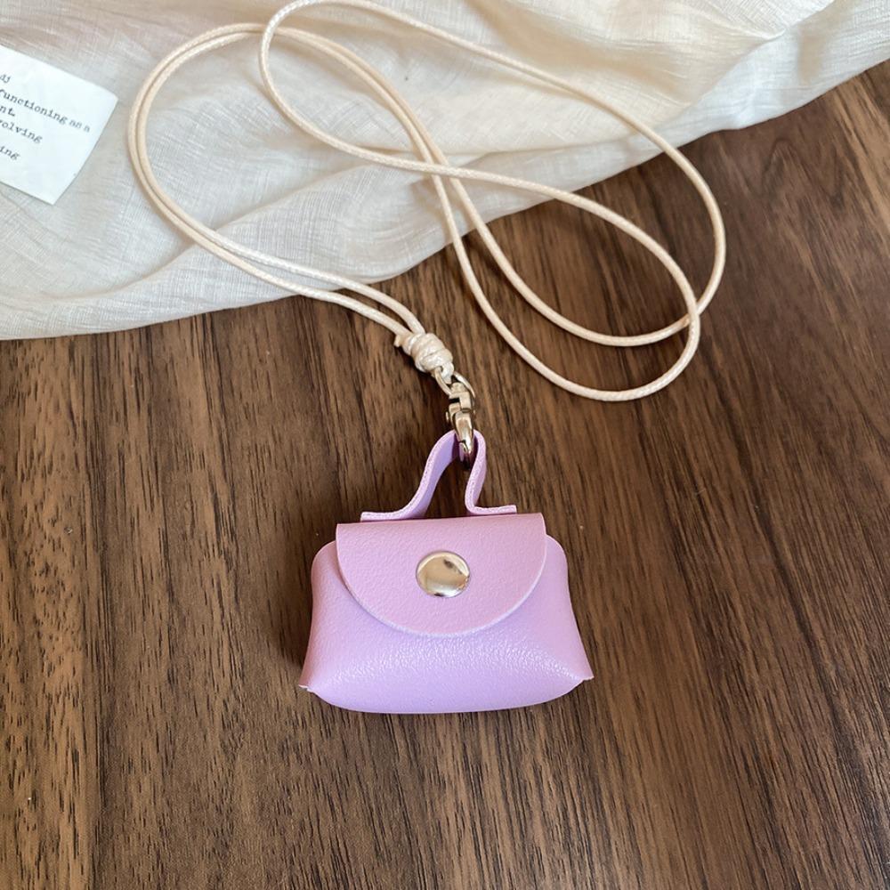 Collier Porte-Monnaie Mini à Suspendre au Cou Anti-perte Chaîne de Pull Collier Long en Cuir Créatif Femmes