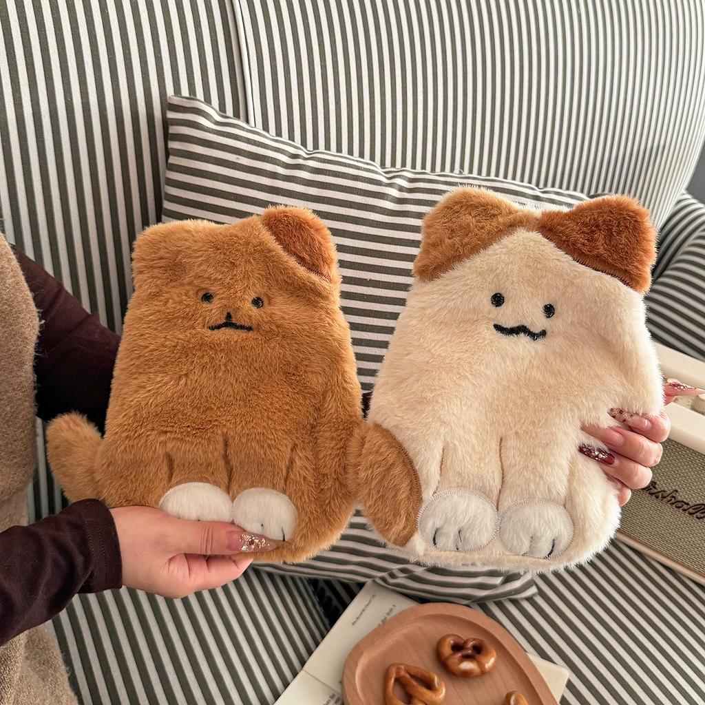 Cute Cat Hot Water Bottle, Thickened Explosion-Proof Small Hand Warmer, Water-Filled Hot Compress Hand Warmer for Girls