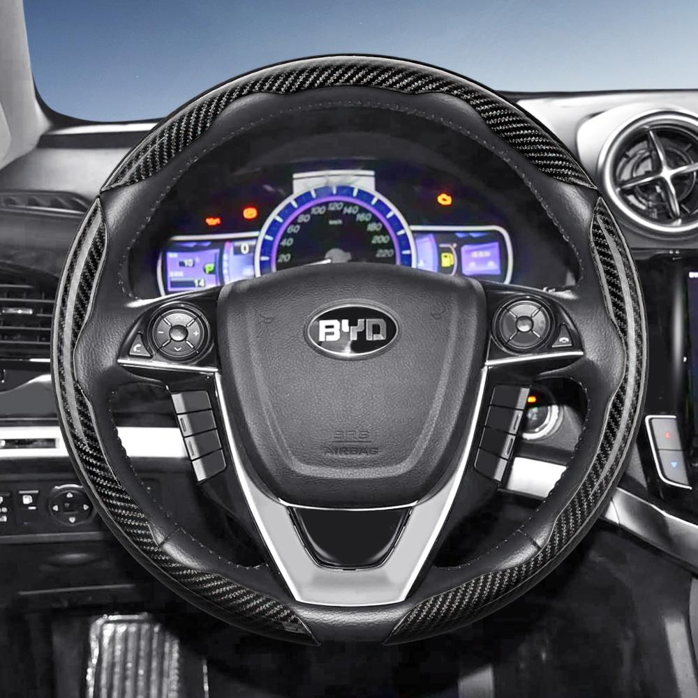 Suitable for Byd Carbon Fiber Texture Steering Wheel Cover with Segmented Quick-Release Design, Durable, for Atto 3 2 Dolphin Seal Sealion Han Song Qi