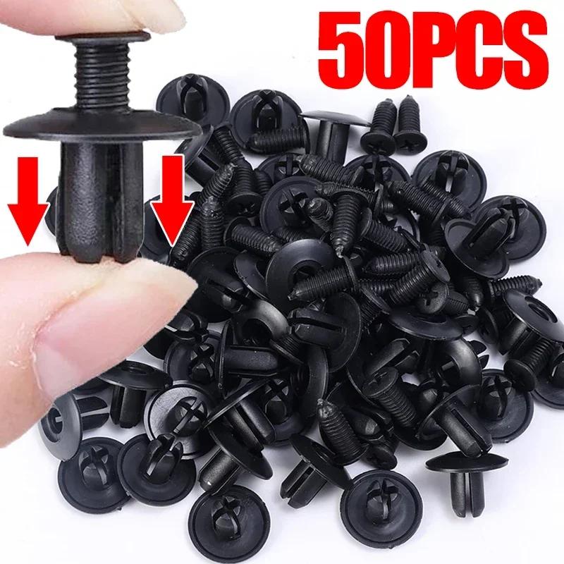 Lots Black Plastic Rivet Screws Universal Car Trunk Roof Trim Panel Fastener Clips Bumper Fender Rivets Fastener Push Pin Clip