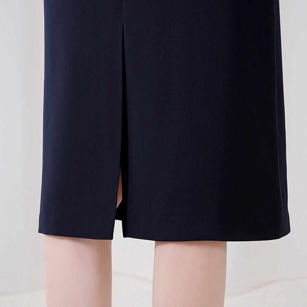 ByFshow Black Tight Mermaid Perfect for Office and Office Plus Women's Knee-Length Skirt, Pleated, Leg-Slimming, Uniforms, Commuting, Wear. Size.