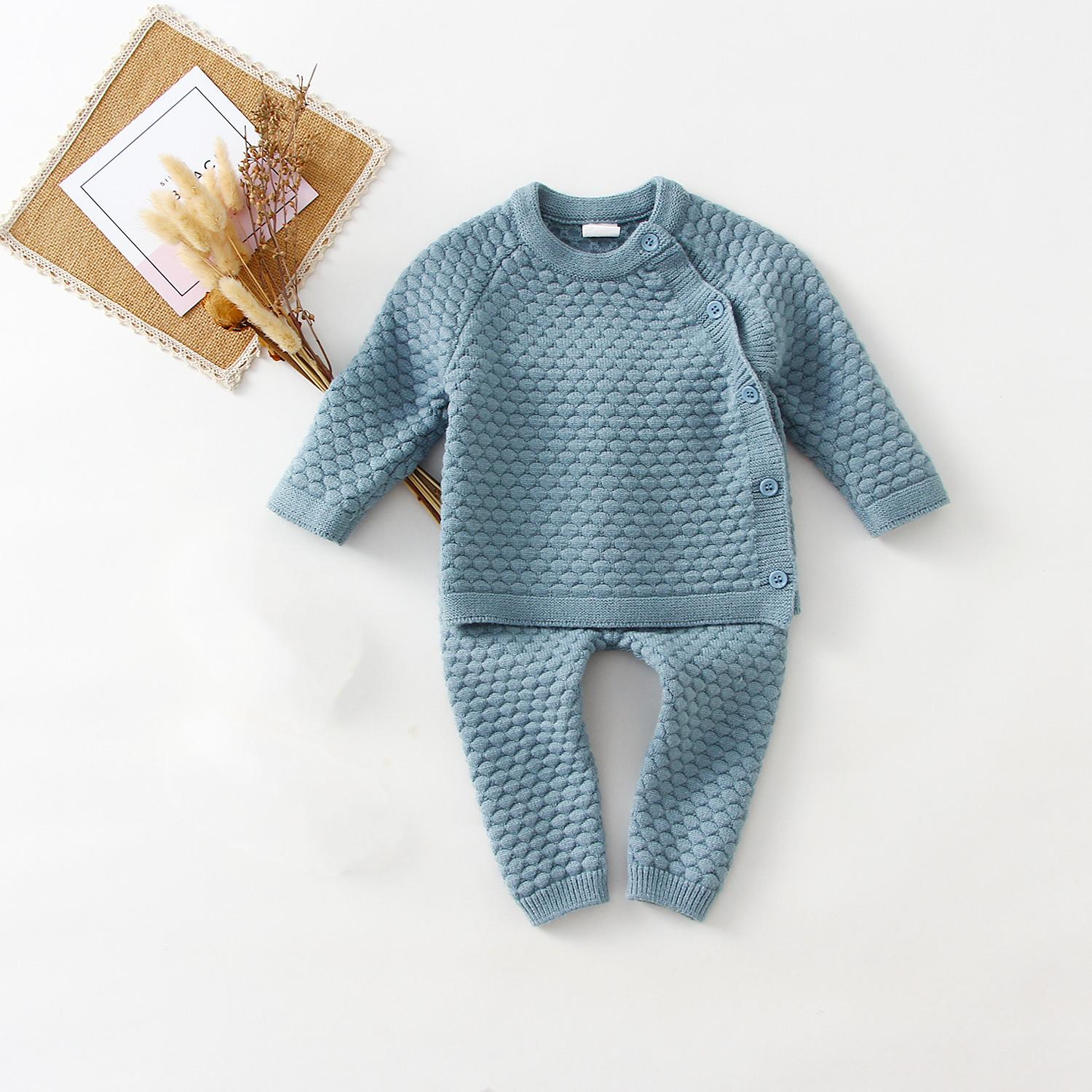 

Комплекты одежды для маленьких мальчиков, весенний мягкий вязаный хлопковый свитер для маленьких мальчиков + брюки, детская одежда 90