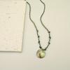 Elegant Blue Braided Rope Labradorite Necklace with Stainless Steel and Natural Stone Pendant