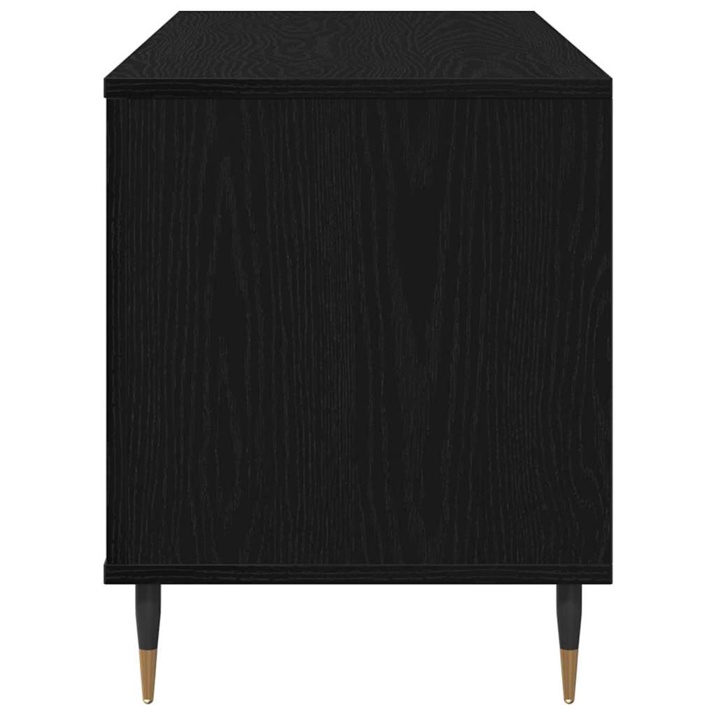 Vinyl Record Cabinet Black Oak Effect 100 x 38 x 48 cm