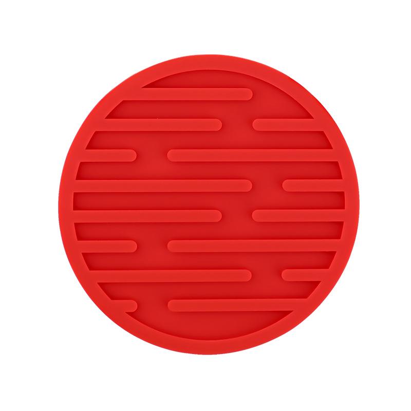 Round 10cm Silicone Coaster - Soft, Heat-Resistant, Marble Stripes, Water Draining