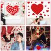BESTonZON Wall Glass Perfect for Interior Atmosphere Photo Set of 12 Stickers, Heart-Shaped Stickers, Red, Removable, Cute, Valentine's Day, Weddings,