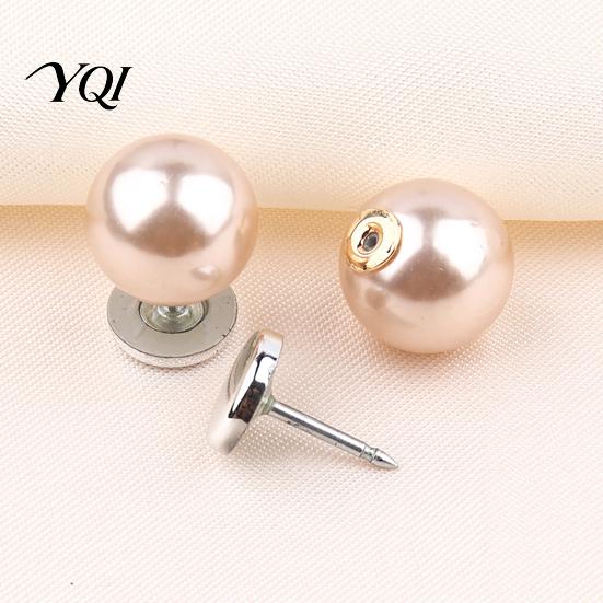 Removable Clothing Buttons 5Pcs Fake Pearl for Clothing, Decorative Brooch Pins, No Instant Fabric Fixer Sew Safety Pins Shirt Neckline Embellishment,