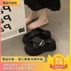 8Cm thick-soled cool slippers women's summer wear 2025 new small muffin soft-soled heightening sandals