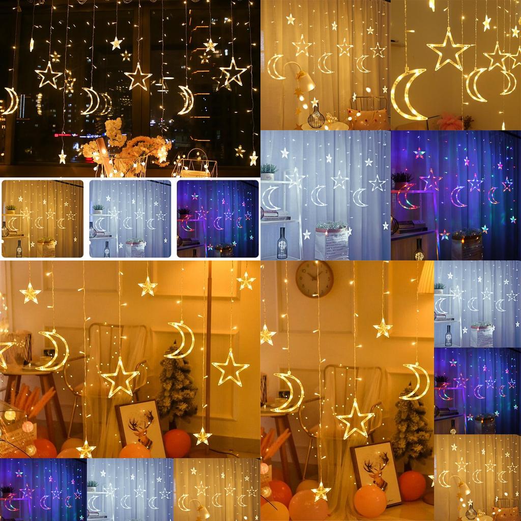 Bezaubernde 3,5 m Funkelnde Stern Mond LED Lichterkette für Magische Heimdekoration