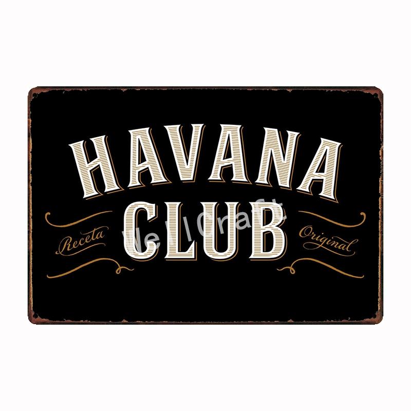 [ WellCraft ] HAVANA CLUB Cartello in Latta Pub Musicale bar Pittura Retrò FG-239
