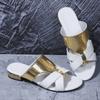Modne Damskie Kapcie 2025 Nowe Casualowe Sandały Outdoorowe Miękkie Skórzane Kapcie na Grubej Podeszwie na Koturnie Plecione Buty ze Słomy Luksusowe Klapki Damskie