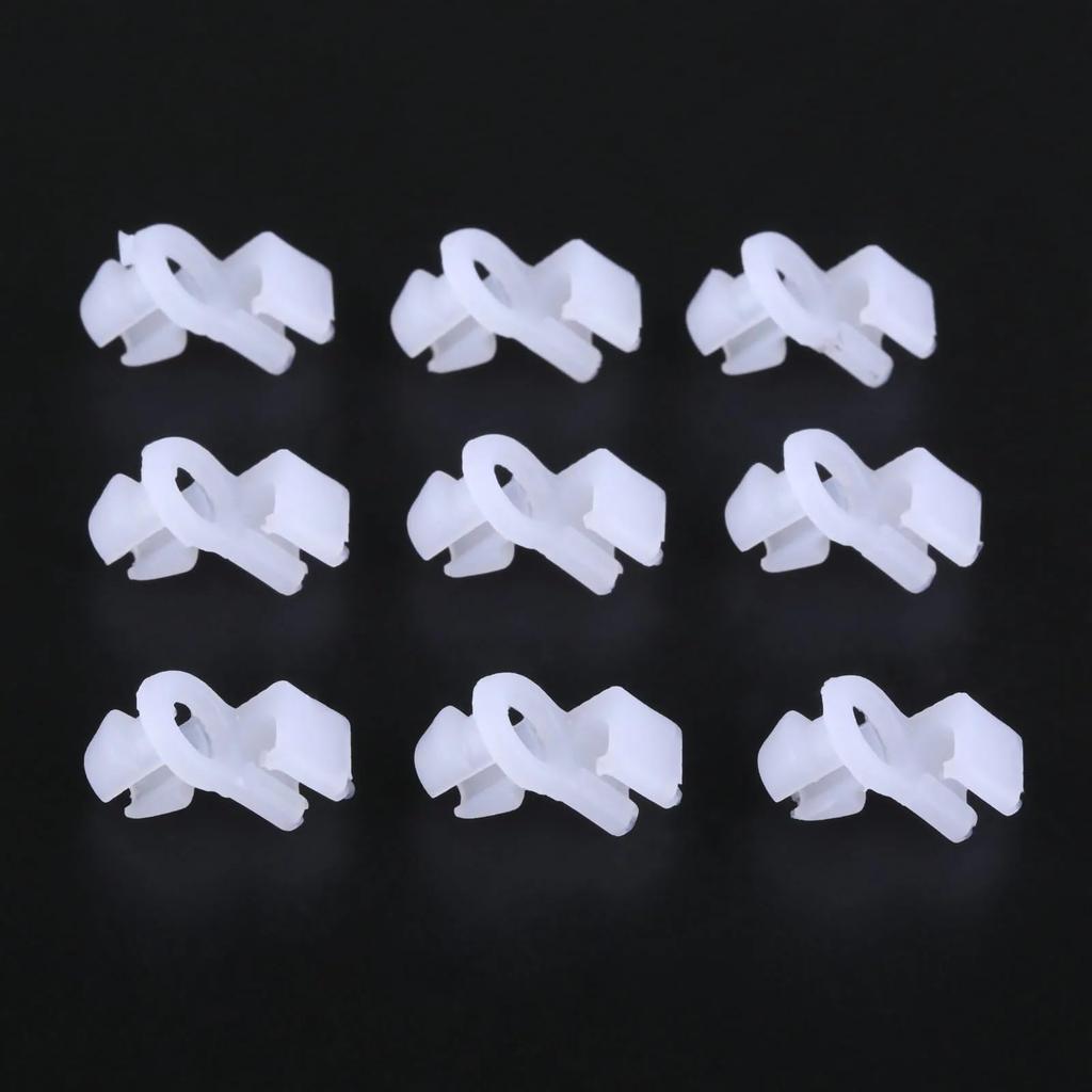 100pcs Plastic Door Lock Rod Clips Fixed Side Fasteners Universal White Car Fender Bumper Carpet Floor Mats Compatible