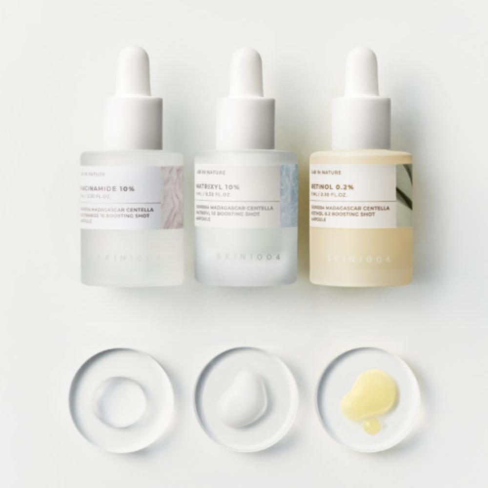 

SKIN1004 Lab in Nature Boosting Shot Ampoule 3-Set (Niacinamide 10 Boosting Shot 9ml + Matrixyl 10 Boosting Shot 9ml + Retinol 0.2 Boosting Shot 9ml)