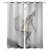 Skull Head Wall Skeleten Hall Window Curtains For the Kids Bedroom Living Room Bthroom Treatments Kitchen Decor Drapes Blinds