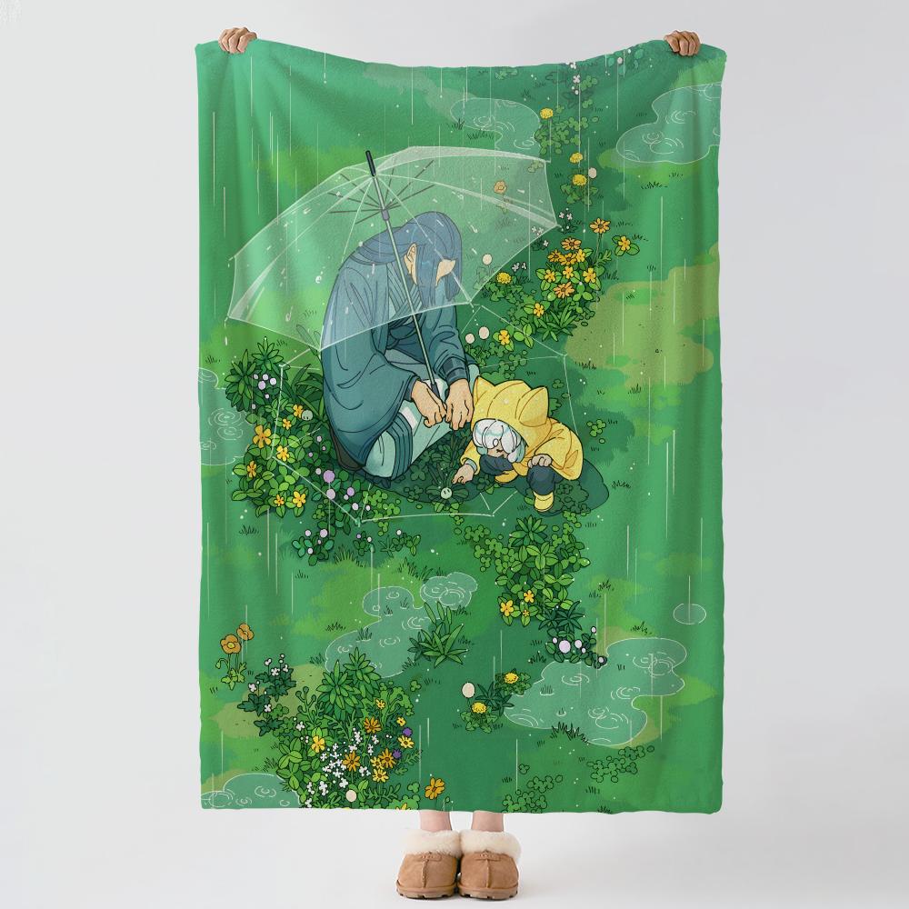 Anime L-Luo Xiaohei-i Throw Thick Comfort Flannel Quilt, Multi-scene Use Indoor Outdoor Daily Nap
