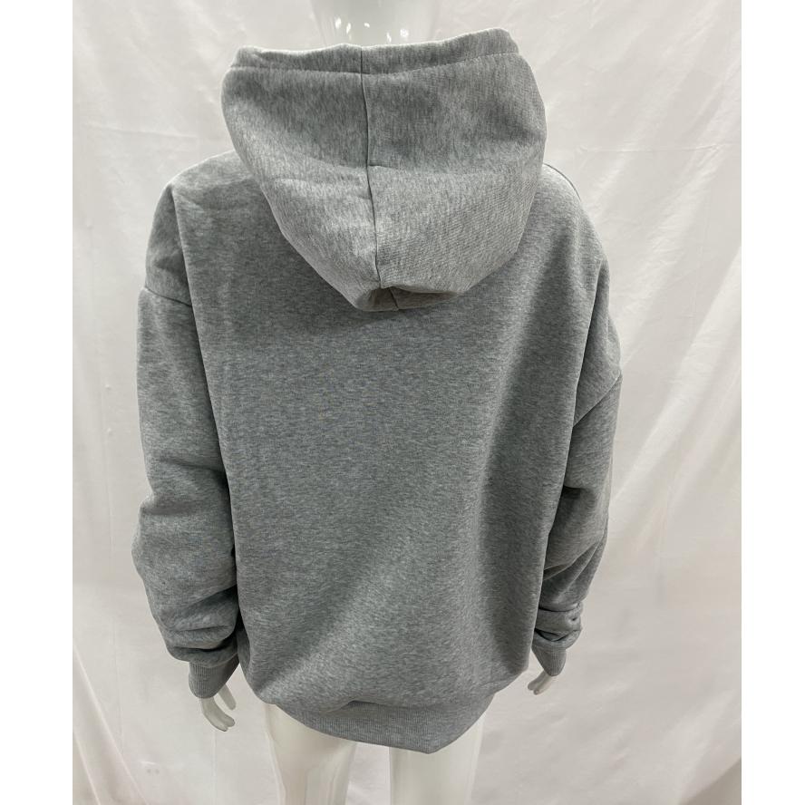European and American Street Skull Print Gray Retro Casual Hoodie
