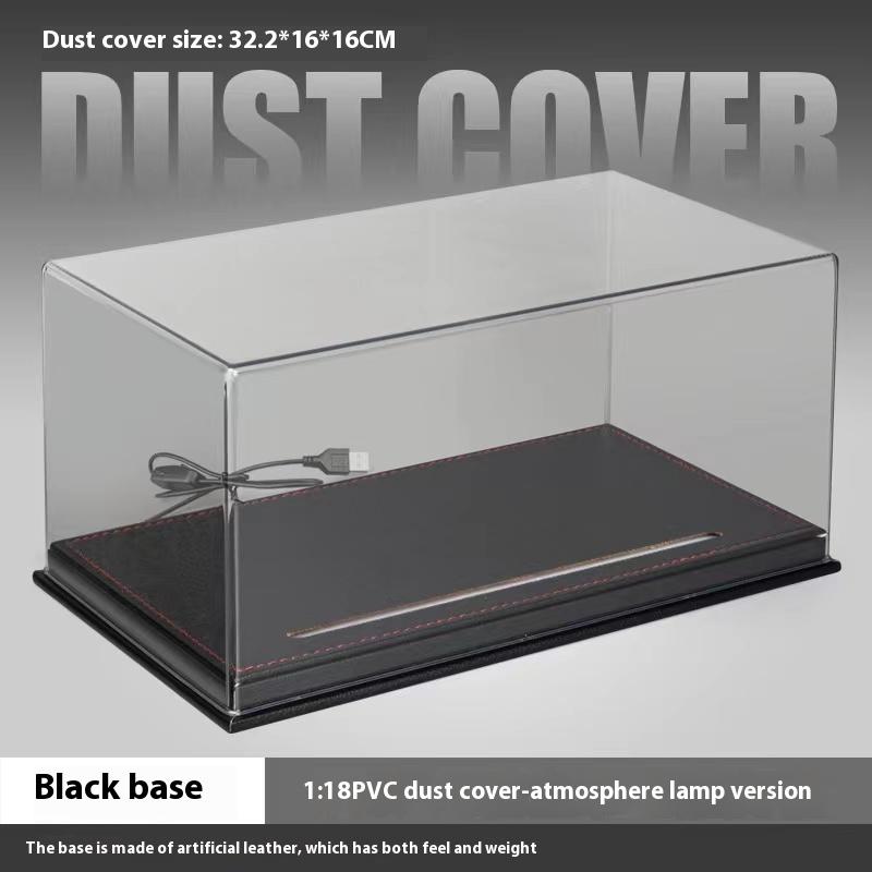 1:18 Car Model Base PVC Dust Cover Lighted Transparent Display Box Bookshelf Decoration Present For Boys Home Decor Kids Toys