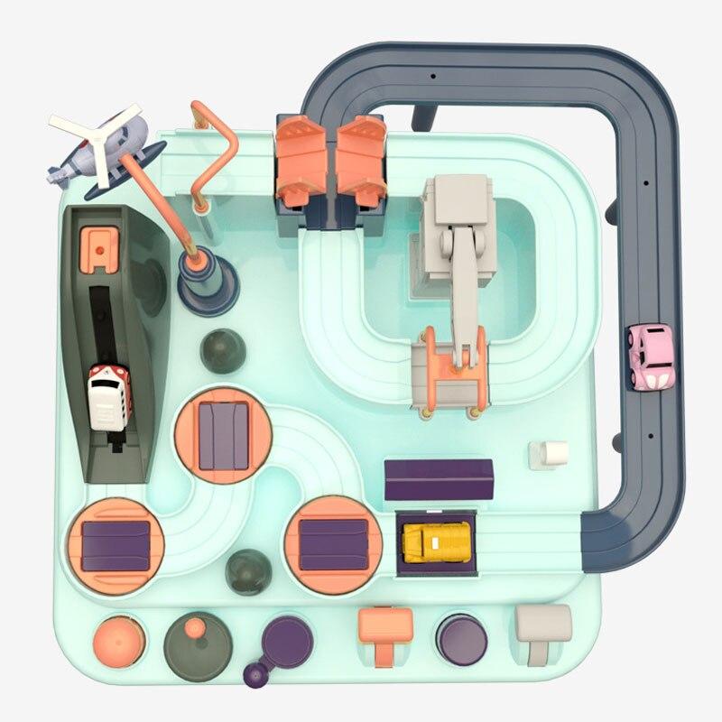 Racing Rail Car Model Racing Educational Toys Children Track Car Adventure Game Brain Game Mechanical Interactive Train Toy