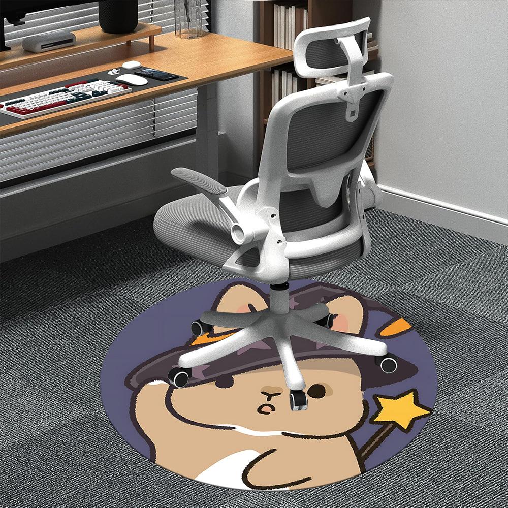 

1PC Witch Rabbit Office Round Area Rug, Indoor Mat Suitable ForOffice, Under Office Chairs Bedroom Living Room Home Decor, Room Deco, f017 80cm