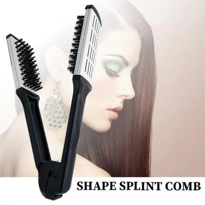 Schienenkamm, V-förmiger Haarglätterkamm, Haarstyling-Tools, Flachbürste, Nylonborsten, doppelseitige Bürste für alle Haartypen