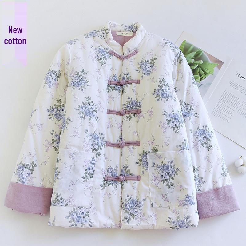 542 Handgemachte Baumwollwattierte Jacke: Herbst/Winter Froschknopf Retro Mantel für Mütter