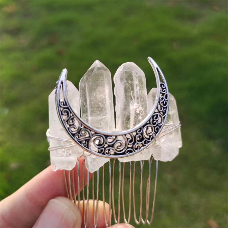 Handmade Crystal Crown Hair Comb – 10-Tooth European & American Style Hair Accessory