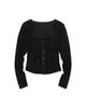 MOAA Ribbon Gather Rib Top (Black)