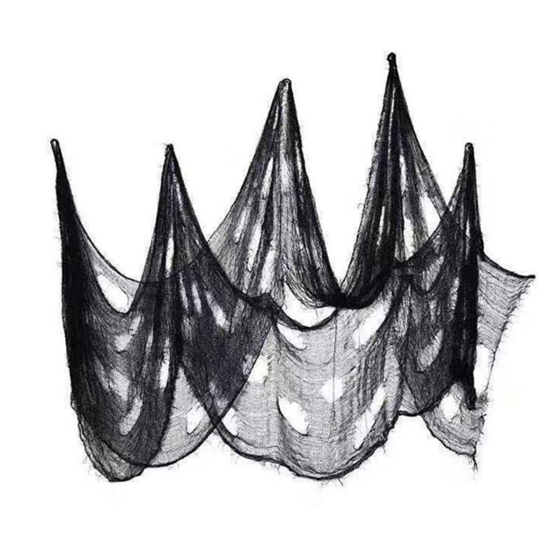 Torn Black Gauze Fabric For Halloween Haunting House Scary Party Decoration Horror Theme DIY Adjustable Efficient Cloth
