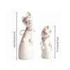 2 Pièces Statue de Chat de Couple Ornements en Bois Artisanal Mignon pour la Photographie