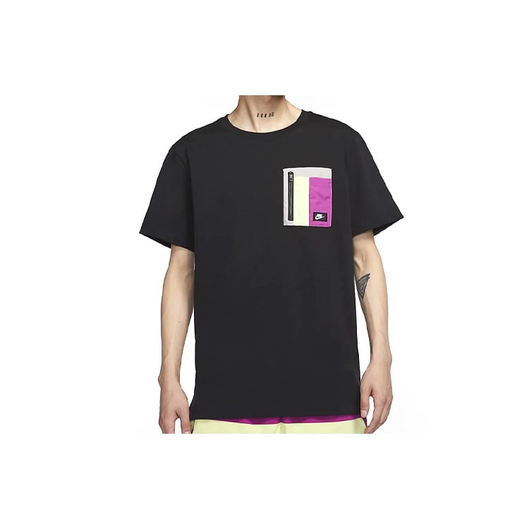 Nike T-Shirts Herren Schwarz Rundhals Mittlere Gerade Passform CZ8671-010