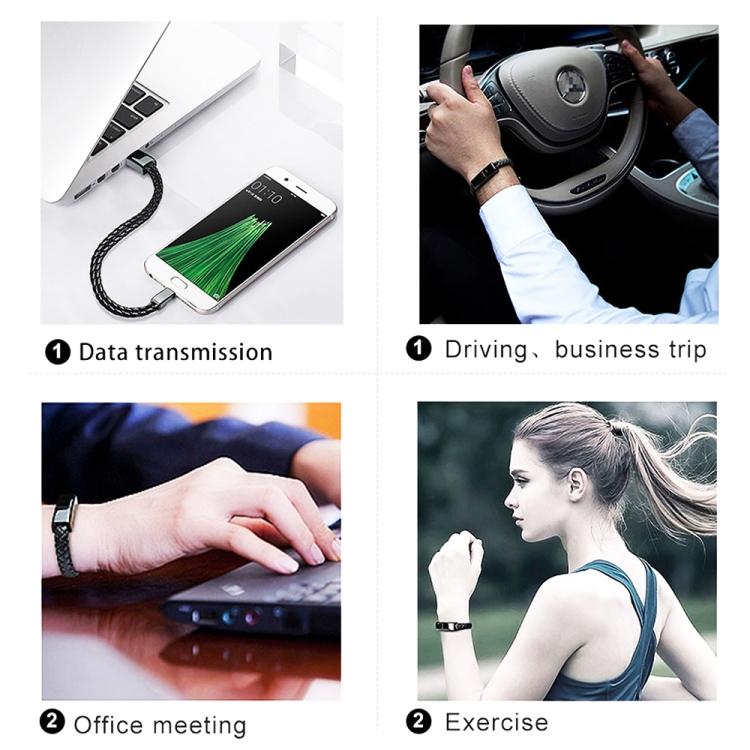 XJ-72 20cm USB To USB-C / Type-C Bracelet Charging Data Cable