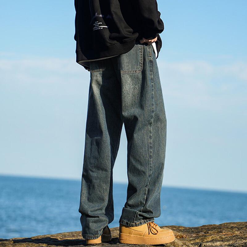 TonLion Herren Kordelzug Gerades Bein Fleecegefütterte Jeans