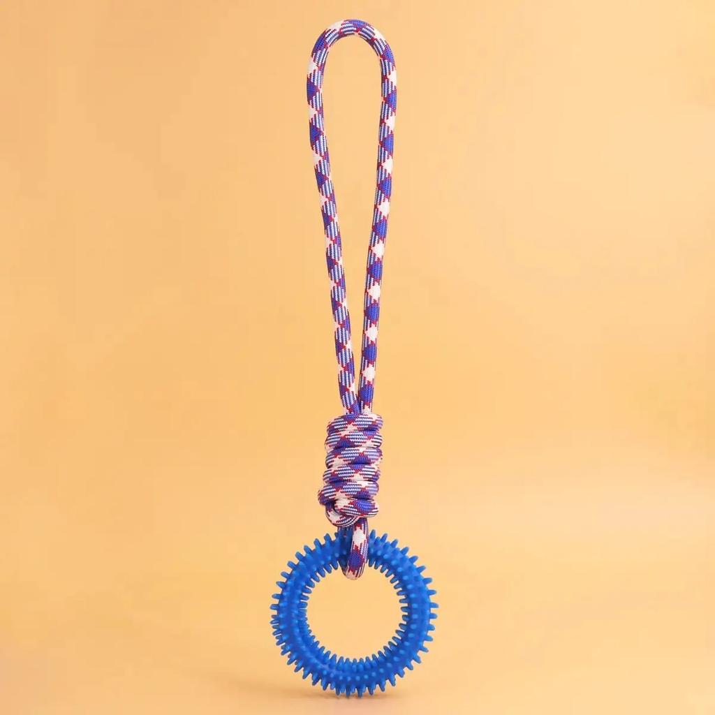 Supet Interactive Training Pet Toy Ring Spiked Ring Dog Teeth Cleaning Pet Supplies