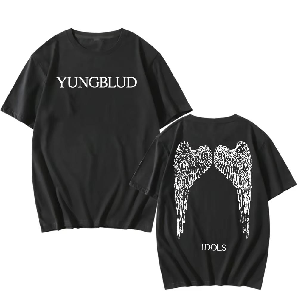 

YUNGBLUD Идолы Футболка Zoom Хлопок Хип-Хоп Унисекс Уличная одежда Певец Летний Мягкий Мужской Женский Топ Футболка Свободный Повседневный Модный Харадзюку S