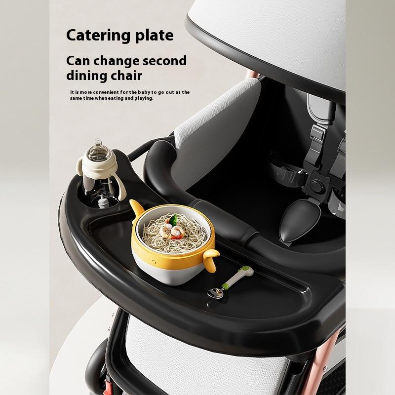 Stroller stroller can sit and lie down 0 to 3 years old, lightweight and foldable one-click collection, children's four-wheel baby walker stroller