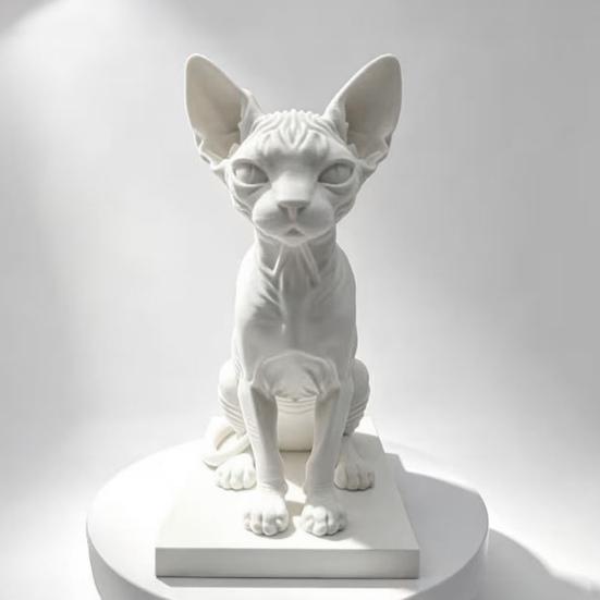 Simuliertes haarloses Automodell, Realistische Sphynx haarloser Katzenfiguren-Sammlung, Wissenschaftliches Lernmittel, Schreibtischverzierung für Zuhause Büro Wohnzimmer