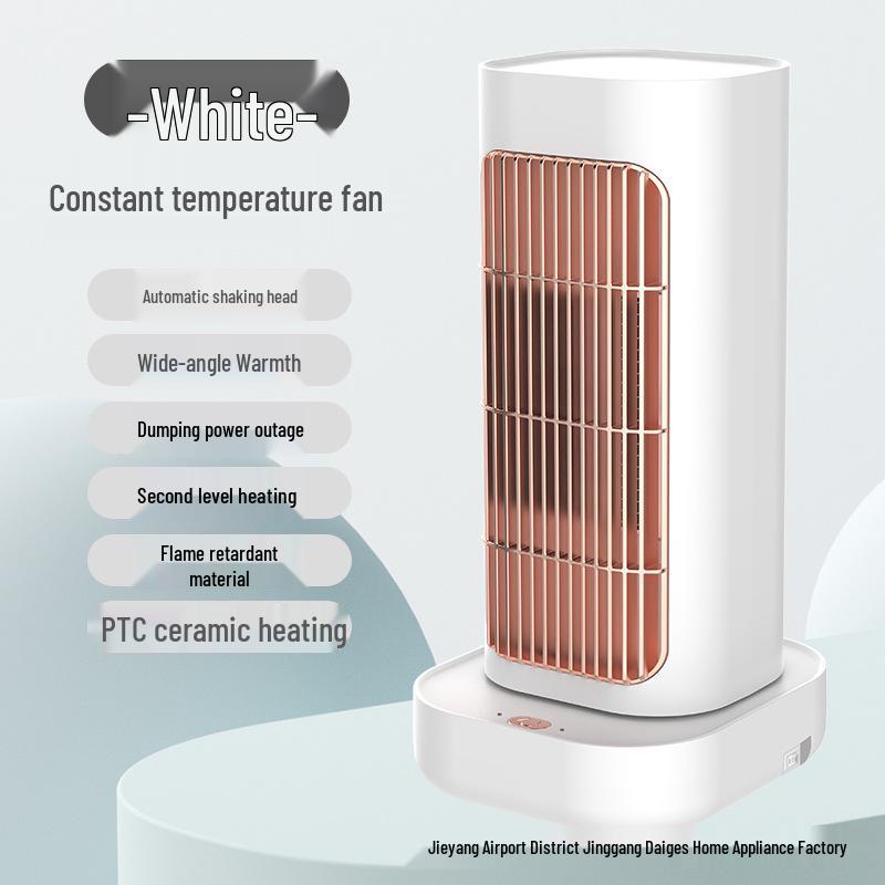 

Portable Electric Heater with Oscillating Warm Air for Bedroom or Desktop Use