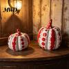 Ceramic Pumpkin Decor Sculpture, Modern Polka Dot Figurine, Farmhouse Retro Style Home Soft Furnishings Tabletop Decoration for Fall, Halloween,