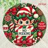 Metal Wall Art See-No-Evil Elf Holiday Sign Festive Ornaments Decor