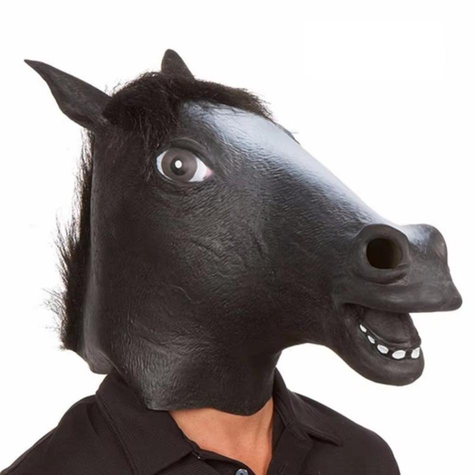1 Pcs Funny Halloween Mask Halloween Decorations Horse Head Latex Masks Masquerade Party Decorations Adult Happy Halloween