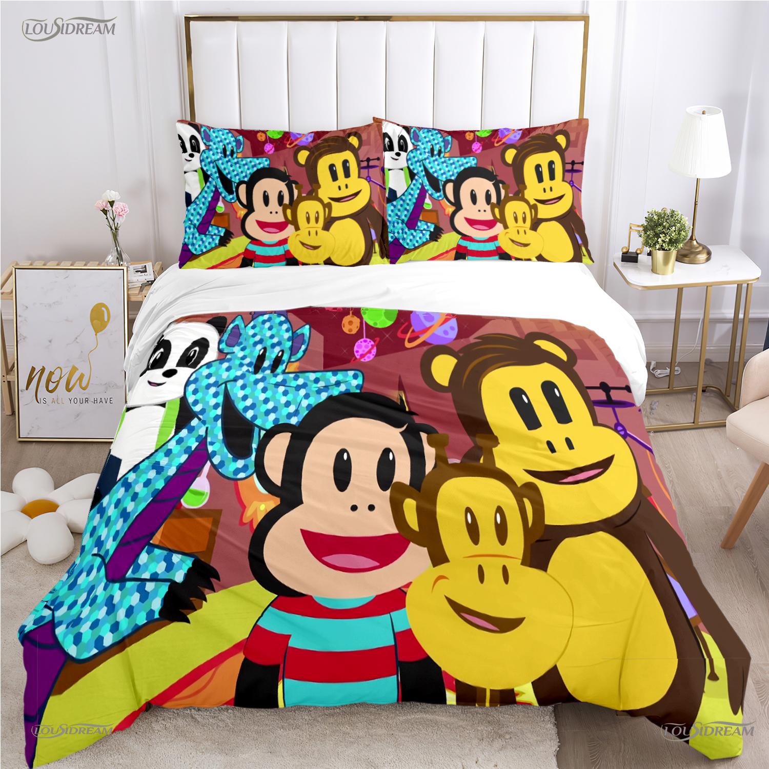 

Cute P-Paul F-Frank Cartoon Anime Duvet Cover Funny Kawaii Bedding Set Soft Quilt Cover And Pillowcases Single/Double/Queen/King AU Double(180*210cm)3pcs