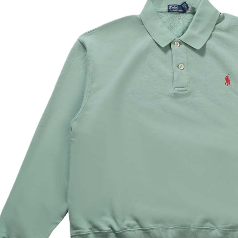 Polo Ralph Lauren Solid Logo Button Long Sleeve Sweatshirt Women sweatshirt Essex-Green 211965097-001