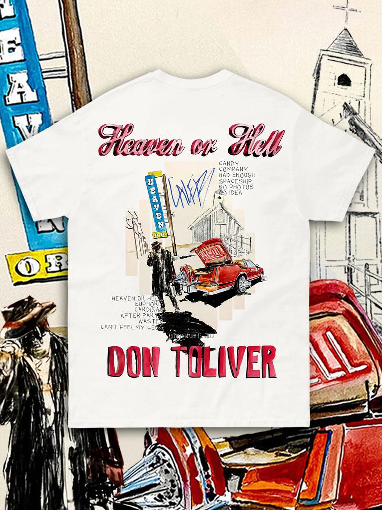 Heaven or Hell Don Toliver Graphic Tshirt Unisex Women Hip Hop Pop Music Tshirt Casual Cotton Clothes Vintage T Shirts