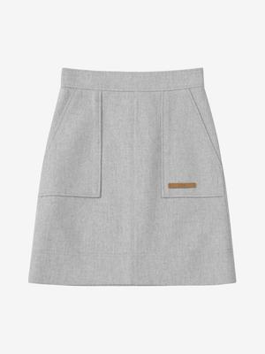 Luvm Classic Wool Skirt_Melange Gray
