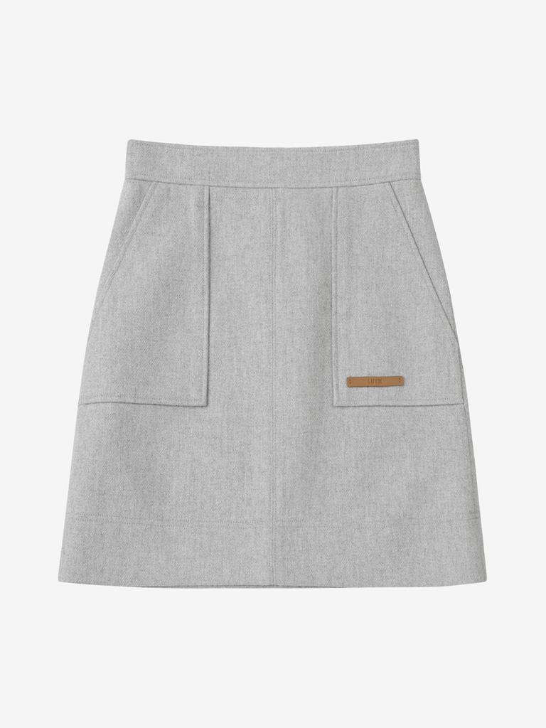 Luvm Classic Wool Skirt_Melange Gray