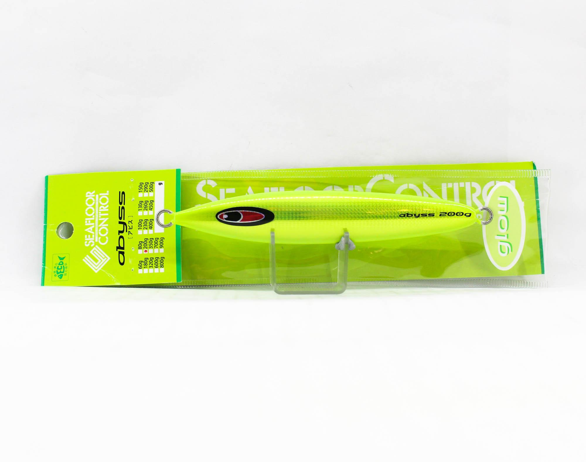 Seafloor Control Metal Jig Abyss 200 grams Chart Yellow Zebra Glow GR (8594)
