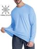 MAGCOMSEN Polyester for Winter Warm Fall Light Size M Men's Sweatshirt, Brushed-Lined, Sweat-Absorbent T-Shirt Hiking, Wear, Underwear, Wear, Blue,