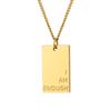 Custom Necklace Personalized Trendy Gold Stainless Steel Lasering & Engraved Geometric Pendant Necklace Women Valentine's Mother