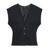 Zaprha 2025 Autumn New Fashion Waist Hugging Slimming Thin Stripe V-neck Wide Sleeve Vest Vest 4749768